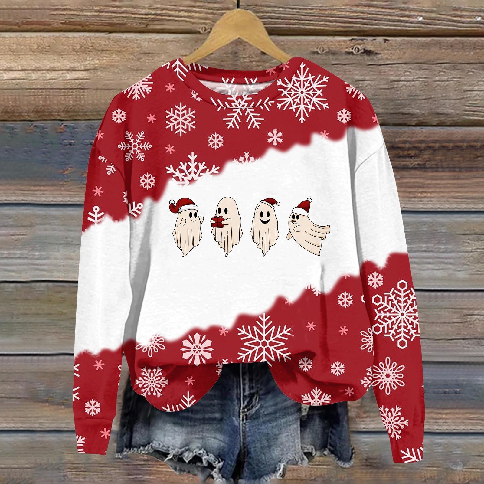 Женская мода рождественский принт длинный рукав свободный круглый вырез толстовка топ осень M киноварь
Женская мода рождественский принт длинный рукав свободный круглый вырез толстовка топ осень M киноварь