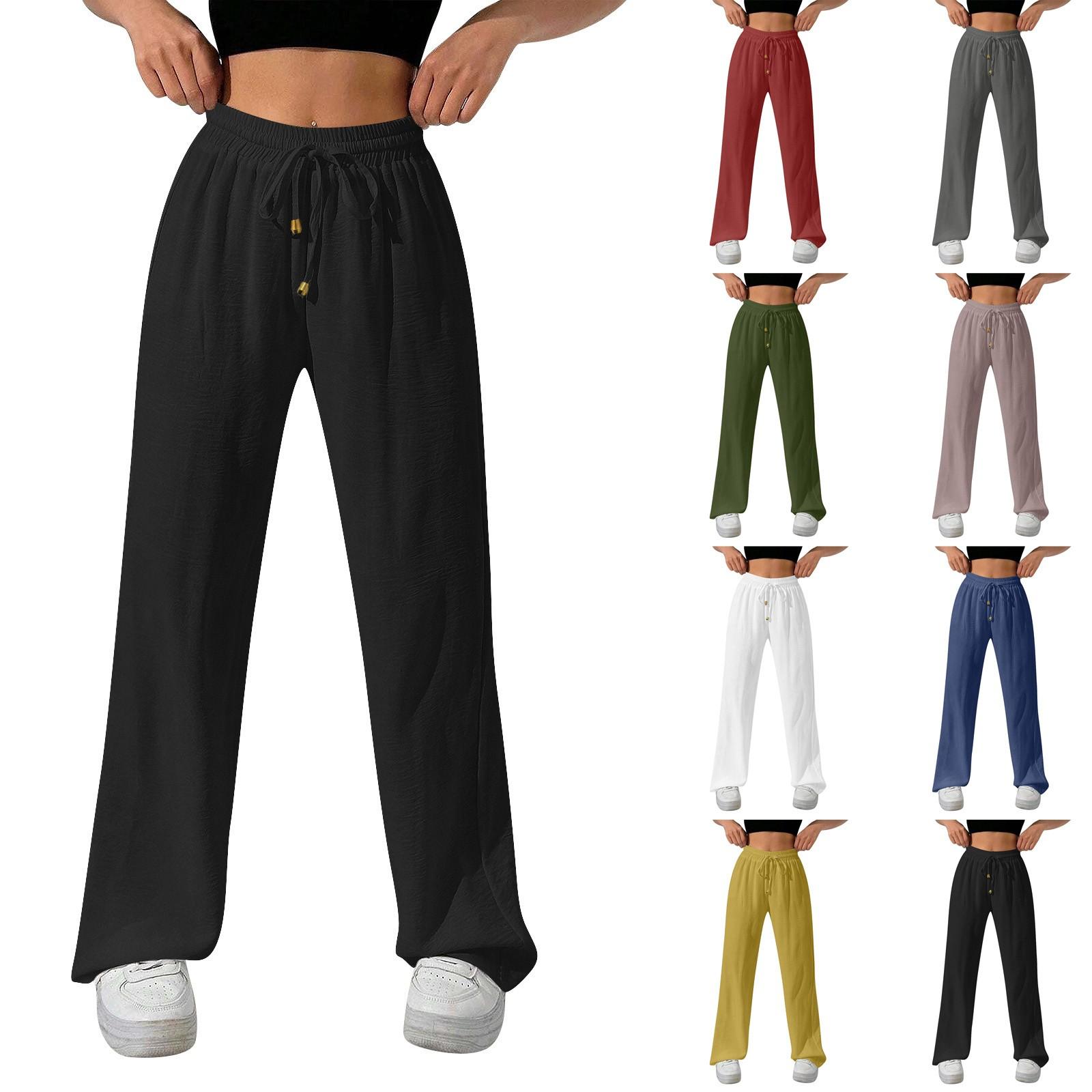 Women s Spring Summer Casual Drawstring Waist Texture Pocket Loose Casual Wide Leg Pants L чёрный
Women s Spring Summer Casual Drawstring Waist Texture Pocket Loose Casual Wide Leg Pants L чёрный