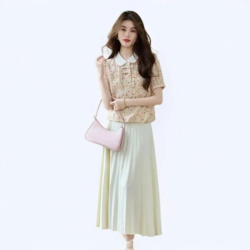 Women s Green Floral Print Blouse Contrast Peter Pan Collar Short Sleeve Top, Chinese Knot Button Chiffon Shirt L рожевий
Women s Green Floral Print Blouse Contrast Peter Pan Collar Short Sleeve Top, Chinese Knot Button Chiffon Shirt L рожевий