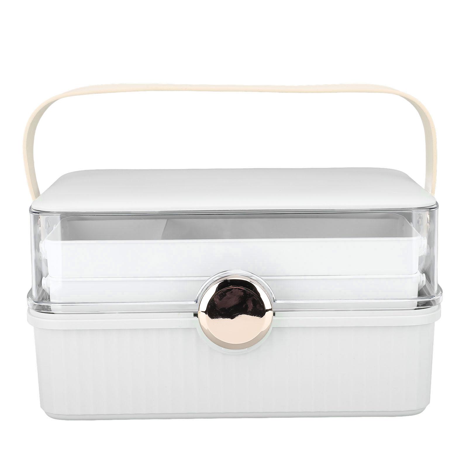 Косметический органайзер, большая емкость, пластиковый, пыленепроницаемый, с ручкой, крышка, коробка для хранения косметики белый
Косметический органайзер, большая емкость, пластиковый, пыленепроницаемый, с ручкой, крышка, коробка для хранения косметики белый