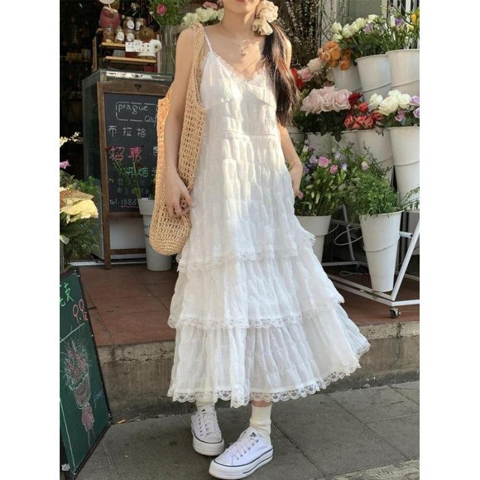 Large version, sufficient size, suspender dress for women s spring new foreign style seaside vacation style cake skirt, long beach S
Large version, sufficient size, suspender dress for women s spring new foreign style seaside vacation style cake skirt, long beach S