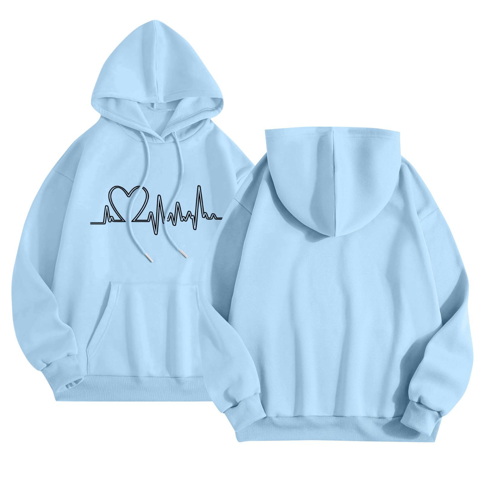 Women s Casual Comfort Plush Long Sleeve Loose Neck Pullover Heart Beat Print Hoodie S светло-синий
Women s Casual Comfort Plush Long Sleeve Loose Neck Pullover Heart Beat Print Hoodie S светло-синий