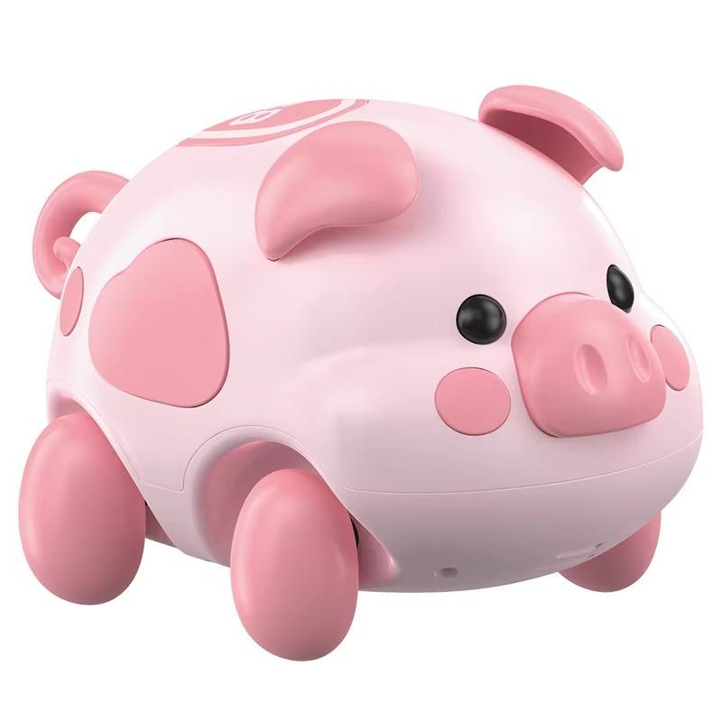 Игрушки для малышей, которые учатся лазать, 1 шт., поросенок, малыш, смотрит вверх и учится говорить, может ходить и звонить, электрический интеллектуальный пульт дистанционного управления розовый
