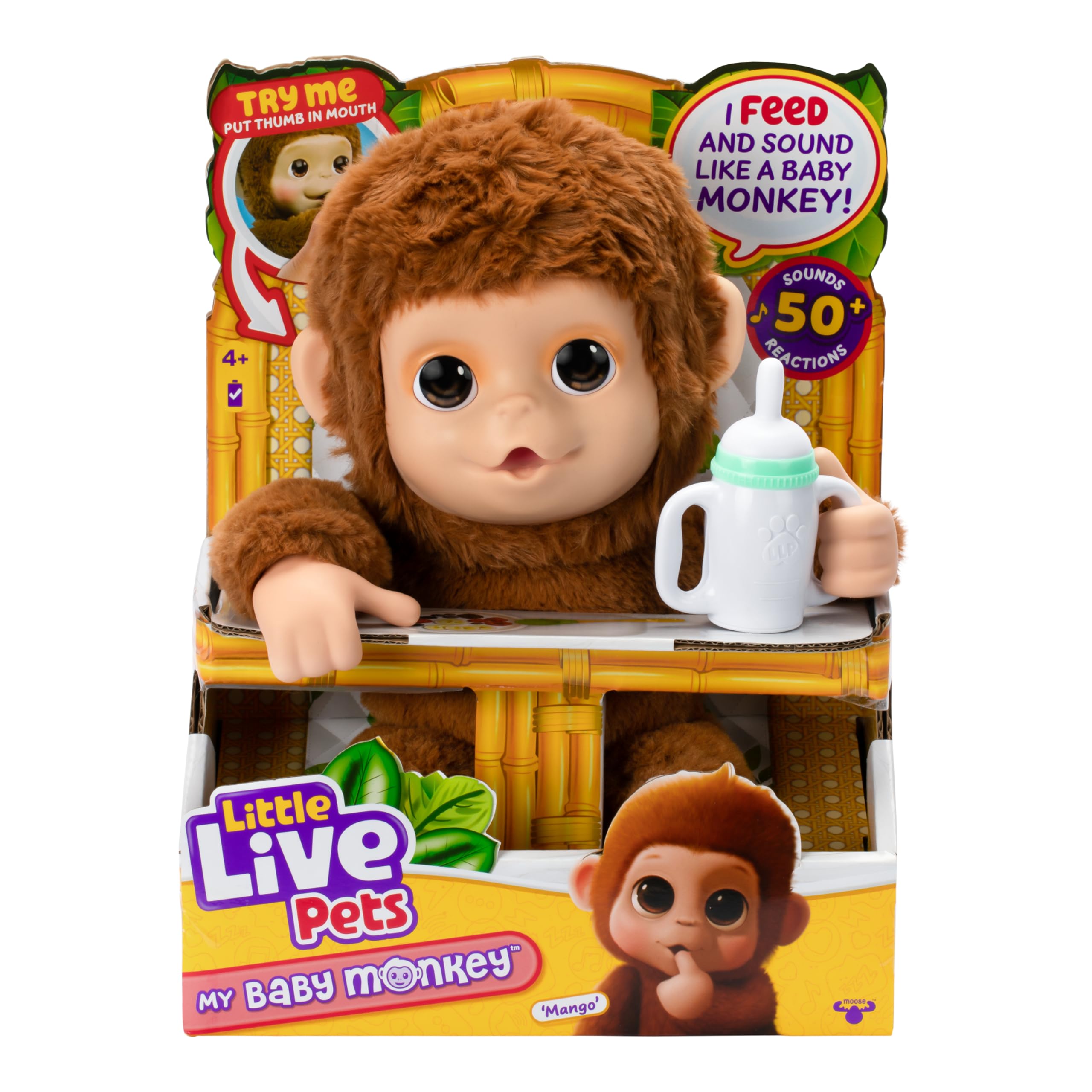 Little Live Pets Моя Малышка Обезьянка Манго Интерактивная Плюшевая Игрушка со Звуками и Движениями Сосание из Бутылочки Хватание Мягкая Плюшевая Игрушка для Объятий Подарок для Детей Возраста - 50+
Little Live Pets Моя Малышка Обезьянка Манго Интерактивная Плюшевая Игрушка со Звуками и Движениями Сосание из Бутылочки Хватание Мягкая Плюшевая Игрушка для Объятий Подарок для Детей Возраста - 50+