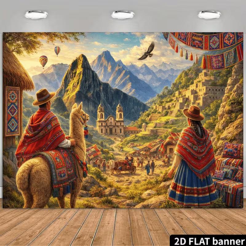 Peruvian Village Tapestry, Andean Llama Background Cloth, Home Decor 47.2x31.5inch/120*80cm
Peruvian Village Tapestry, Andean Llama Background Cloth, Home Decor 47.2x31.5inch/120*80cm