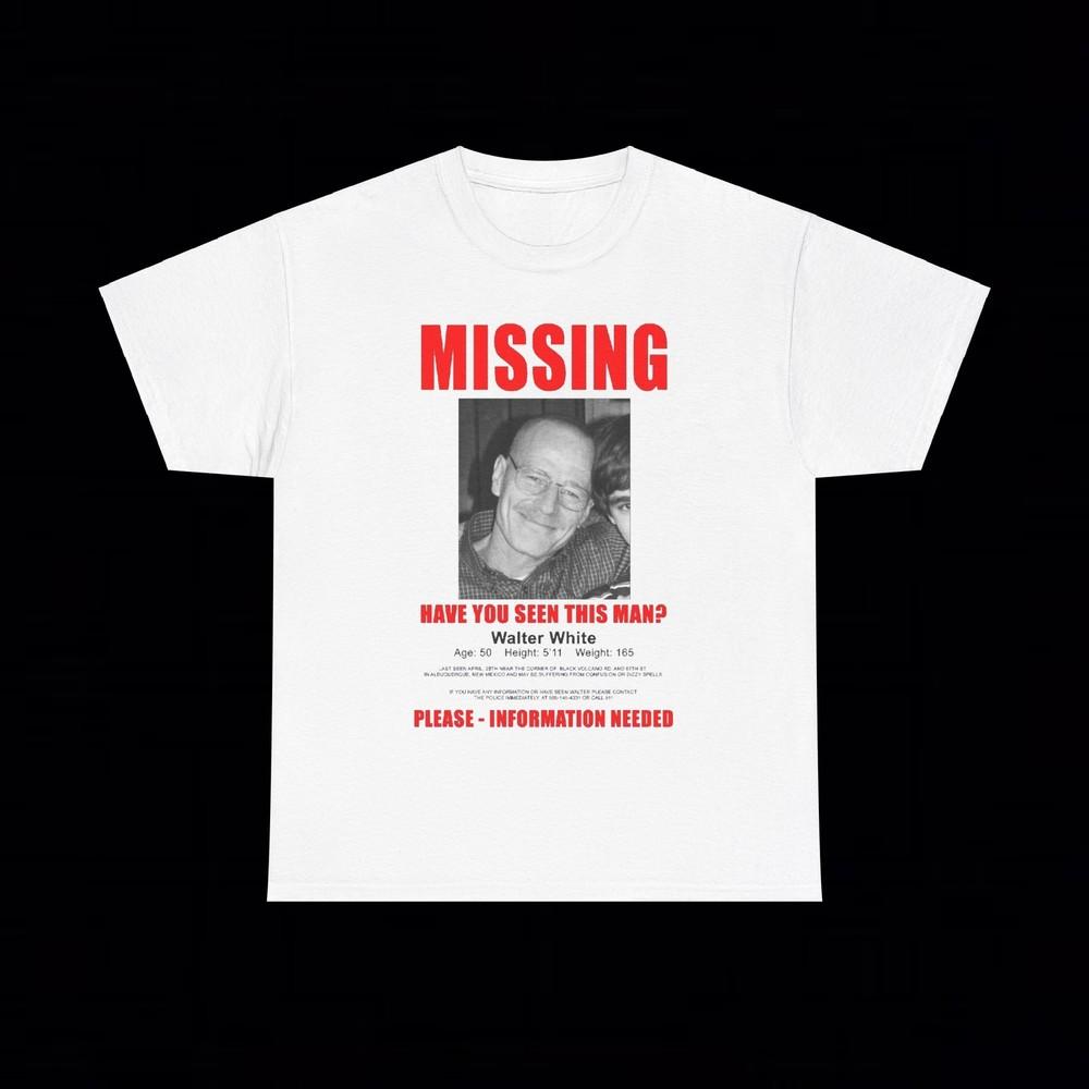 Breaking Bad Missing Have You Seen This Man T Shirt Walter White Grunge Y2K Goth Unisex T-Shirt XL
Breaking Bad Missing Have You Seen This Man T Shirt Walter White Grunge Y2K Goth Unisex T-Shirt XL