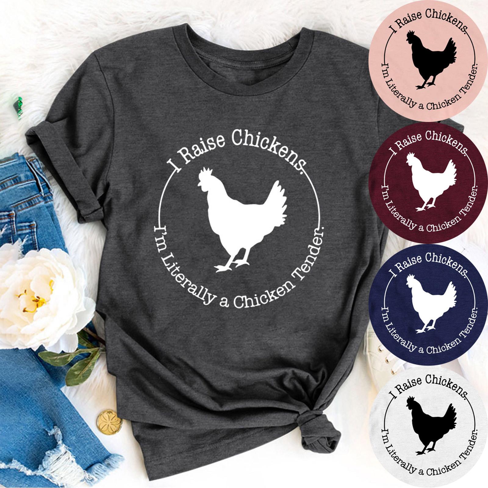 Рубашка Raise Chickens для милой куриной мамы, футболка с круглым вырезом, повседневные топы с графическим рисунком, короткий рукав, подарок для любителей фермерской курицы
Рубашка Raise Chickens для милой куриной мамы, футболка с круглым вырезом, повседневные топы с графическим рисунком, короткий рукав, подарок для любителей фермерской курицы