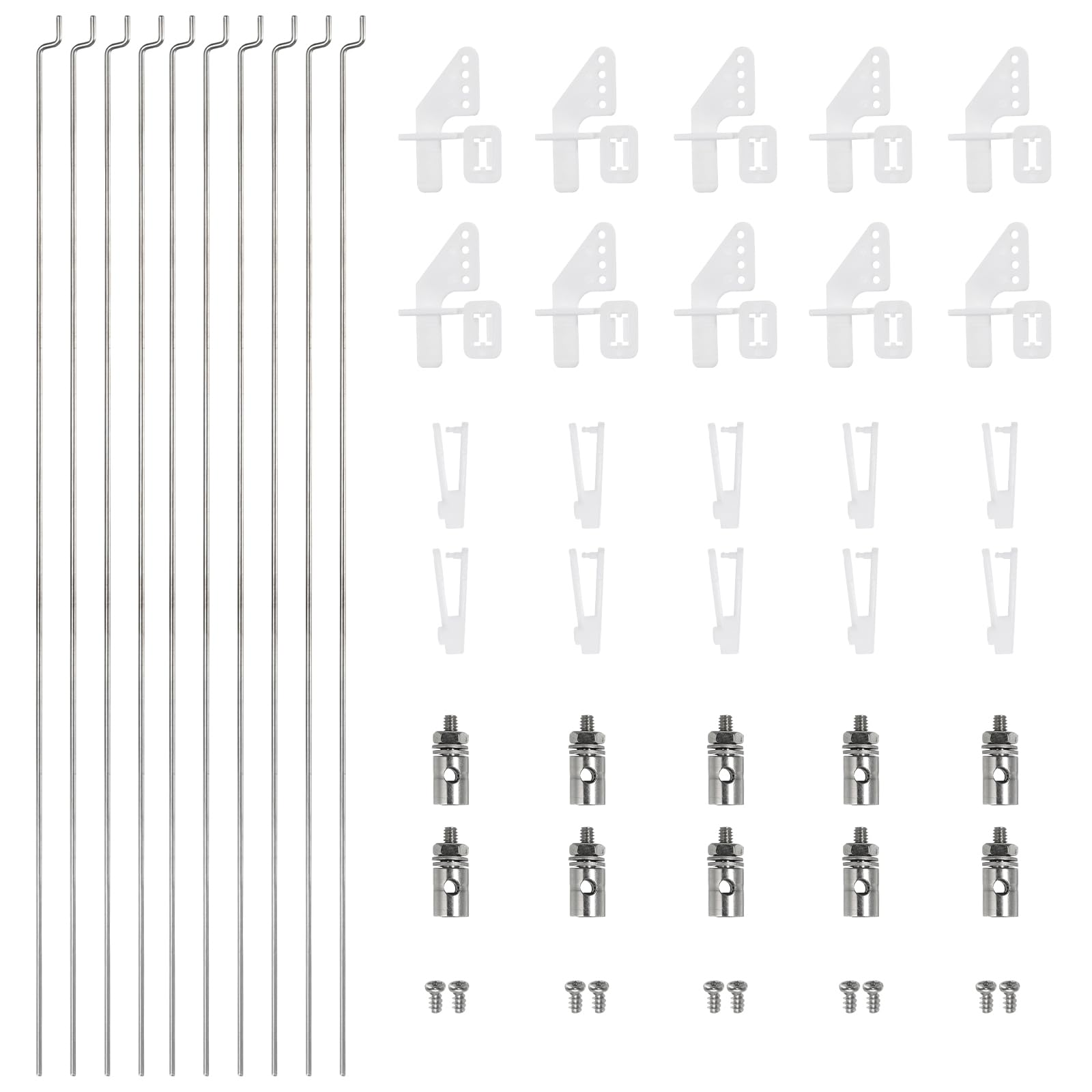 uxcell 10pcs 1.5x200mm Z Push Rod Parts & 10pcs 1.8mm Adjustable Push Rod Connector Linkage Stoppers & 10pcs Nylon Control Horns Replacement Parts
uxcell 10pcs 1.5x200mm Z Push Rod Parts & 10pcs 1.8mm Adjustable Push Rod Connector Linkage Stoppers & 10pcs Nylon Control Horns Replacement Parts