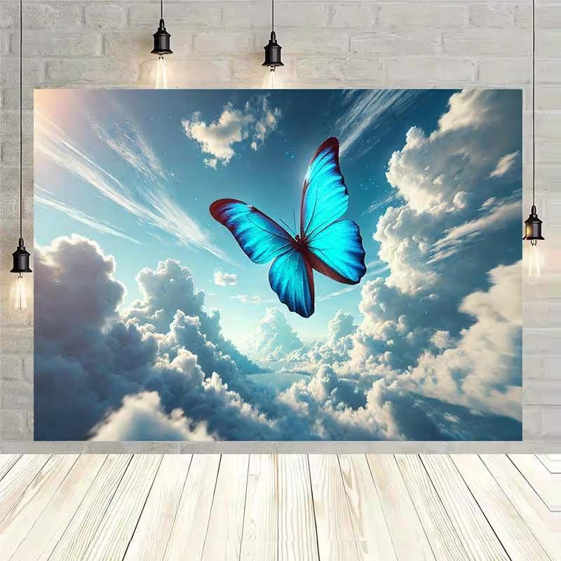 2D Flat Printing Blue Morpho Butterfly Backdrop Sky Cloud Party Background 47.2x31.5inch/120*80cm
2D Flat Printing Blue Morpho Butterfly Backdrop Sky Cloud Party Background 47.2x31.5inch/120*80cm