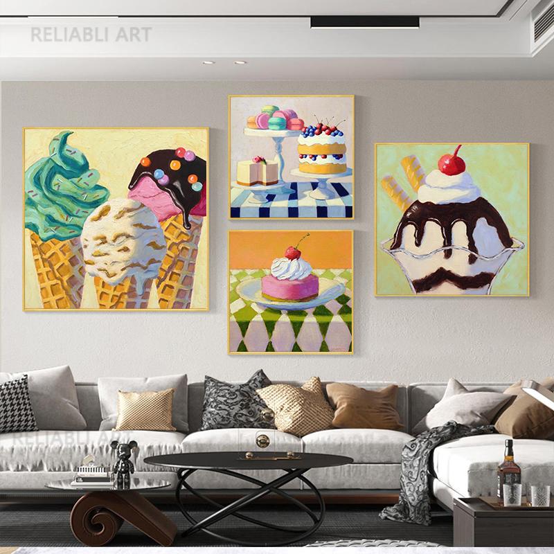 Современный мультяшный десерт, торт, мороженое, холст, картина, настенное искусство, постеры с едой и принты для кухни, декора столовой, Cuadros
Современный мультяшный десерт, торт, мороженое, холст, картина, настенное искусство, постеры с едой и принты для кухни, декора столовой, Cuadros
