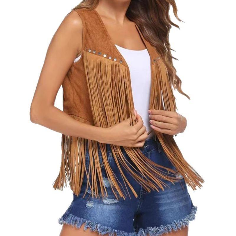 Thickened matte fleece nailed fringed vest jacket medium thick women s sleeveless cardigan vest S темно-коричневого
Thickened matte fleece nailed fringed vest jacket medium thick women s sleeveless cardigan vest S темно-коричневого