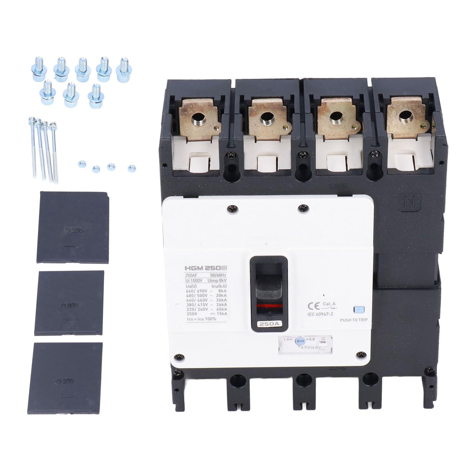 Circuit Breaker 4P Battery Protection Switch Isolator Moulded Case MCCB 250A for Motor
Circuit Breaker 4P Battery Protection Switch Isolator Moulded Case MCCB 250A for Motor