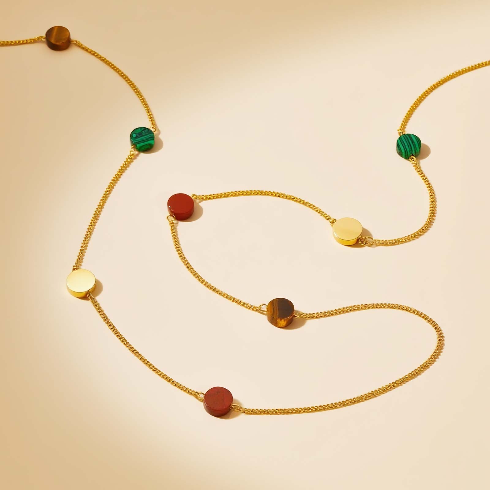Retro Stainless Steel Round Natural Stone Stackable Necklace,Women s Gold Plated Stacked Necklaces,Fashion Jewelry Gifts
Retro Stainless Steel Round Natural Stone Stackable Necklace,Women s Gold Plated Stacked Necklaces,Fashion Jewelry Gifts