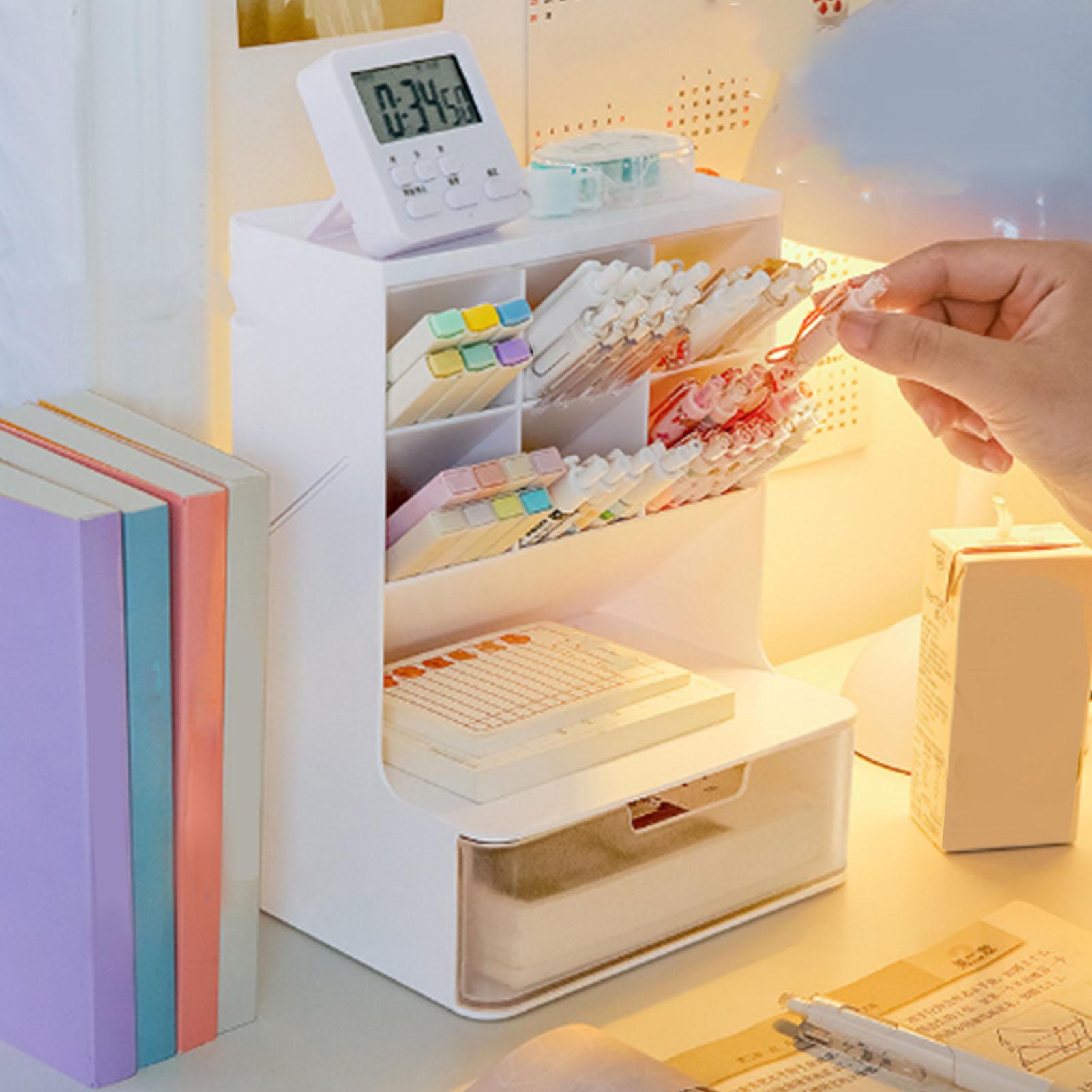 Desktop Storage Box Multi Compartments Pencil Sundry Holder with Drawer Plastic Stationery
Desktop Storage Box Multi Compartments Pencil Sundry Holder with Drawer Plastic Stationery