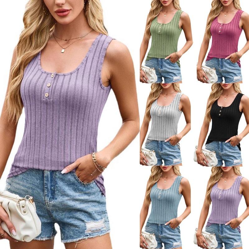 Summer women s casual fashion sleeveless knitted U-neck slim button vest 1128 XXL фіолетовий
Summer women s casual fashion sleeveless knitted U-neck slim button vest 1128 XXL фіолетовий