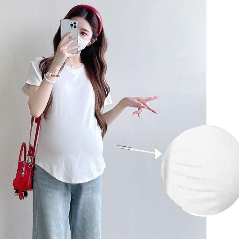 Customized Maternity V-Neck Short Sleeve Plain T-Shirt: Trendy, Loose-Fitting, Belly-Covering, Slimming Summer Style. XL (recommend 125-145 jin)
Customized Maternity V-Neck Short Sleeve Plain T-Shirt: Trendy, Loose-Fitting, Belly-Covering, Slimming Summer Style. XL (recommend 125-145 jin)