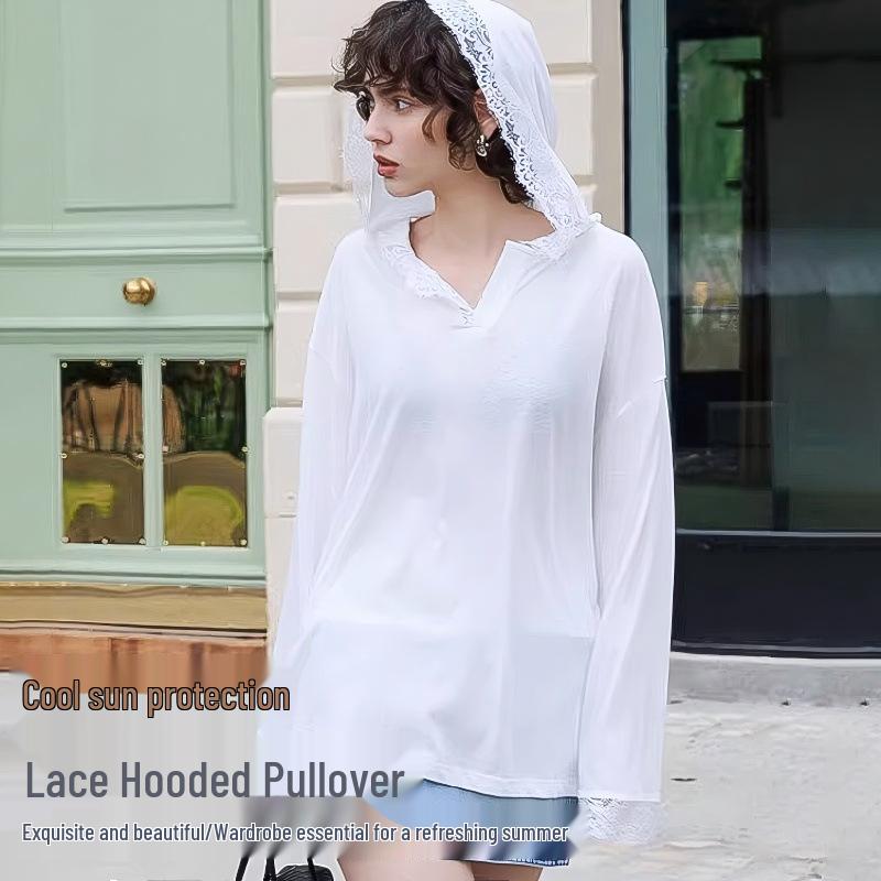 Korean Lace Trim Hooded Cover-Up: Versatile Slimming Spring Top with Long Sleeves One Size
Korean Lace Trim Hooded Cover-Up: Versatile Slimming Spring Top with Long Sleeves One Size