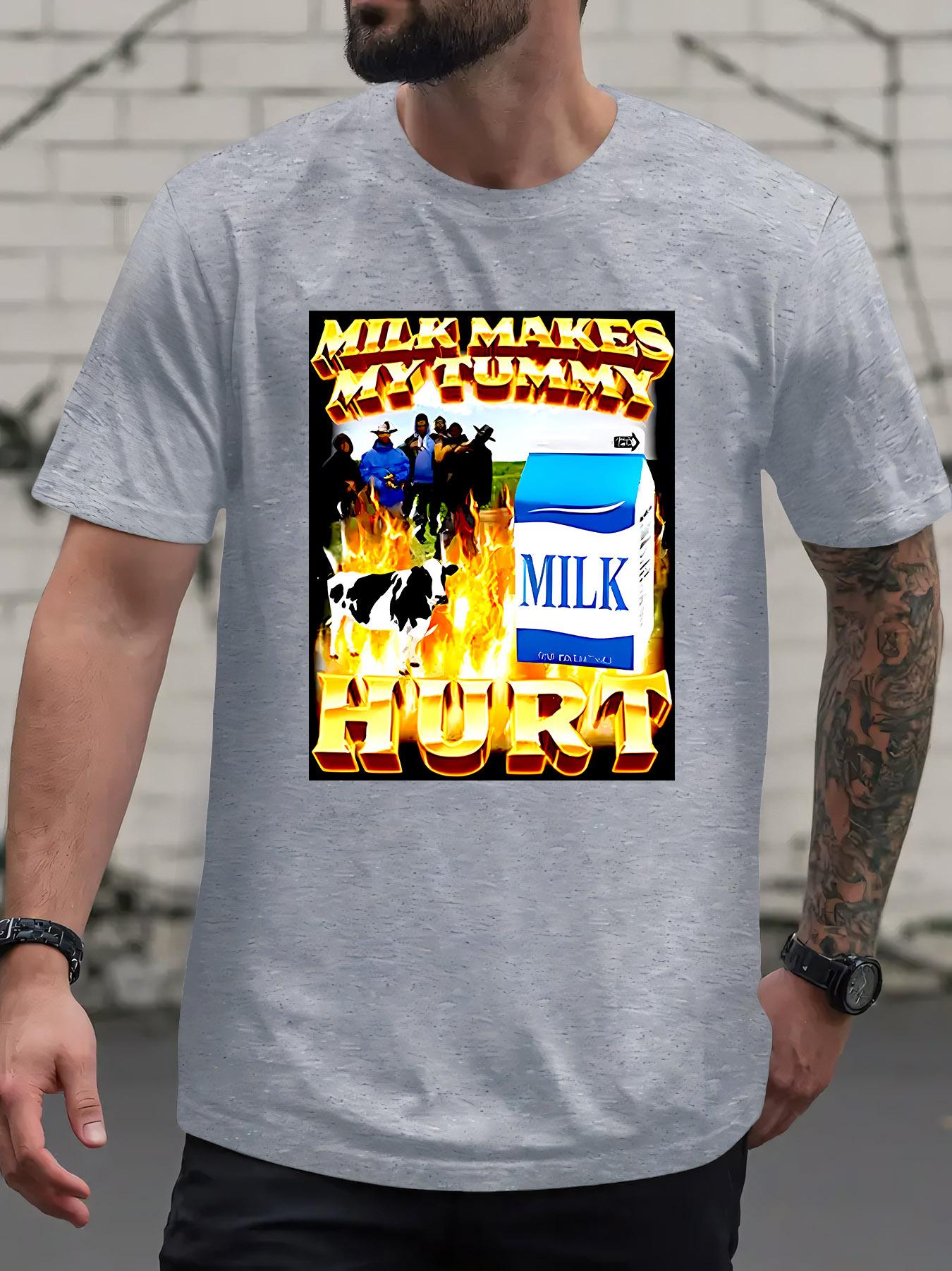 Round Neck Short Sleeve T-shirt Featuring a Milk Discomfort Print XXL
Round Neck Short Sleeve T-shirt Featuring a Milk Discomfort Print XXL