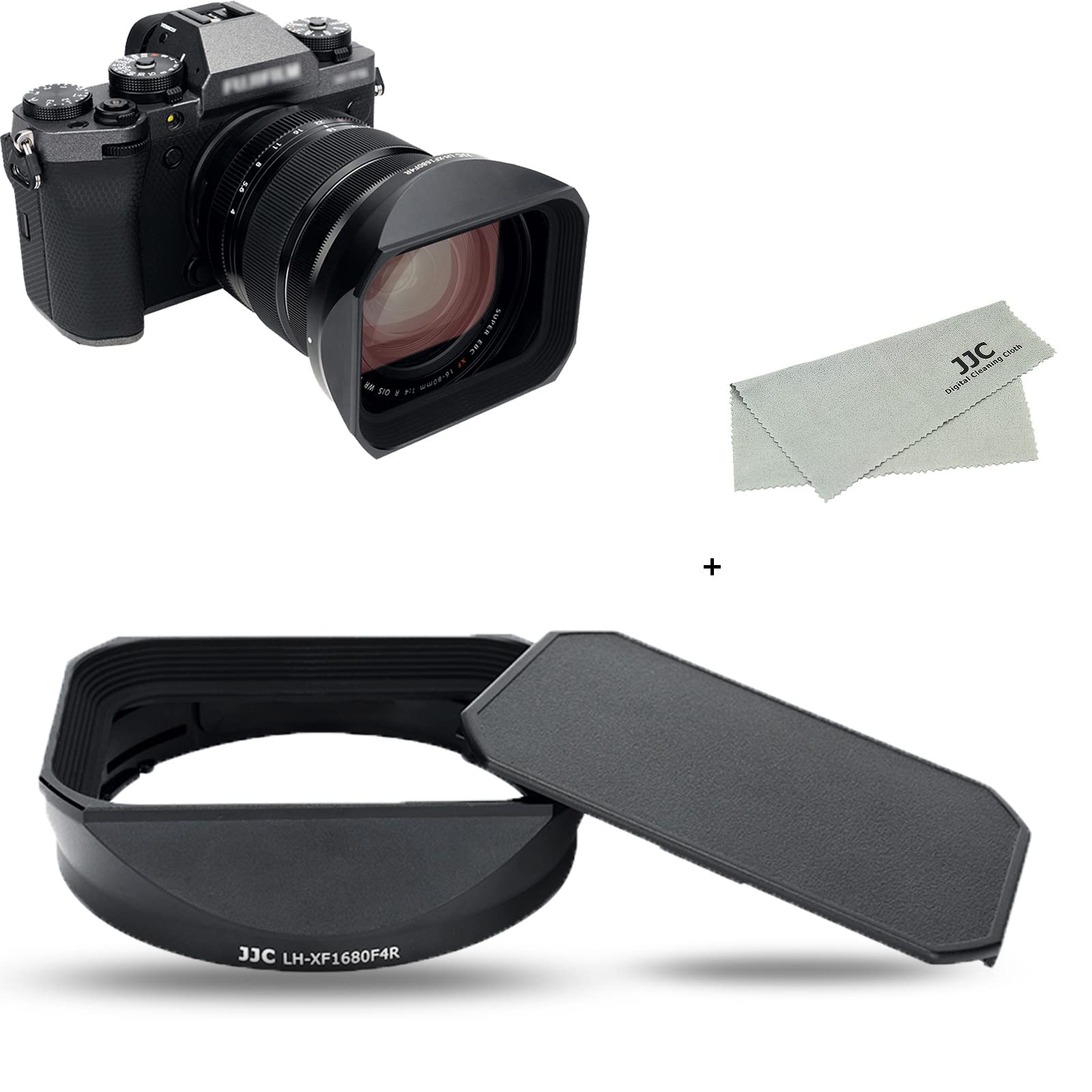 JJC Metal Square Lens Hood + Hood Cap for Fujifilm XF 16-80mm F4 R OIS WR Lens with Cleaning Cloth 
JJC Metal Square Lens Hood + Hood Cap for Fujifilm XF 16-80mm F4 R OIS WR Lens with Cleaning Cloth