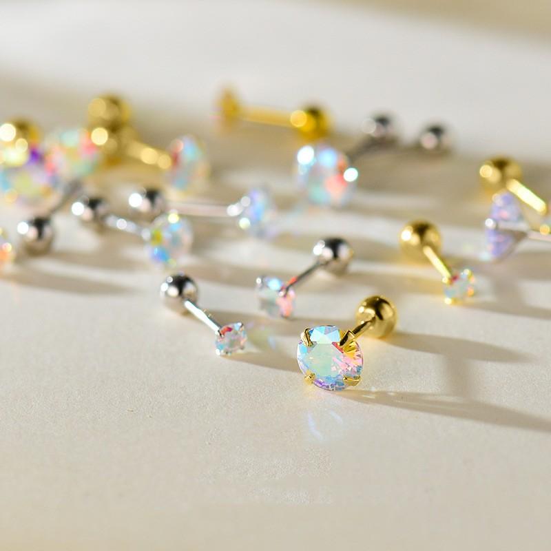 925 Sterling Silver Beautifully Colored Zircon Geometry Mini Stud Earrings for Women Simple Temperament Jewelry Accessories Silver 3MM
925 Sterling Silver Beautifully Colored Zircon Geometry Mini Stud Earrings for Women Simple Temperament Jewelry Accessories Silver 3MM