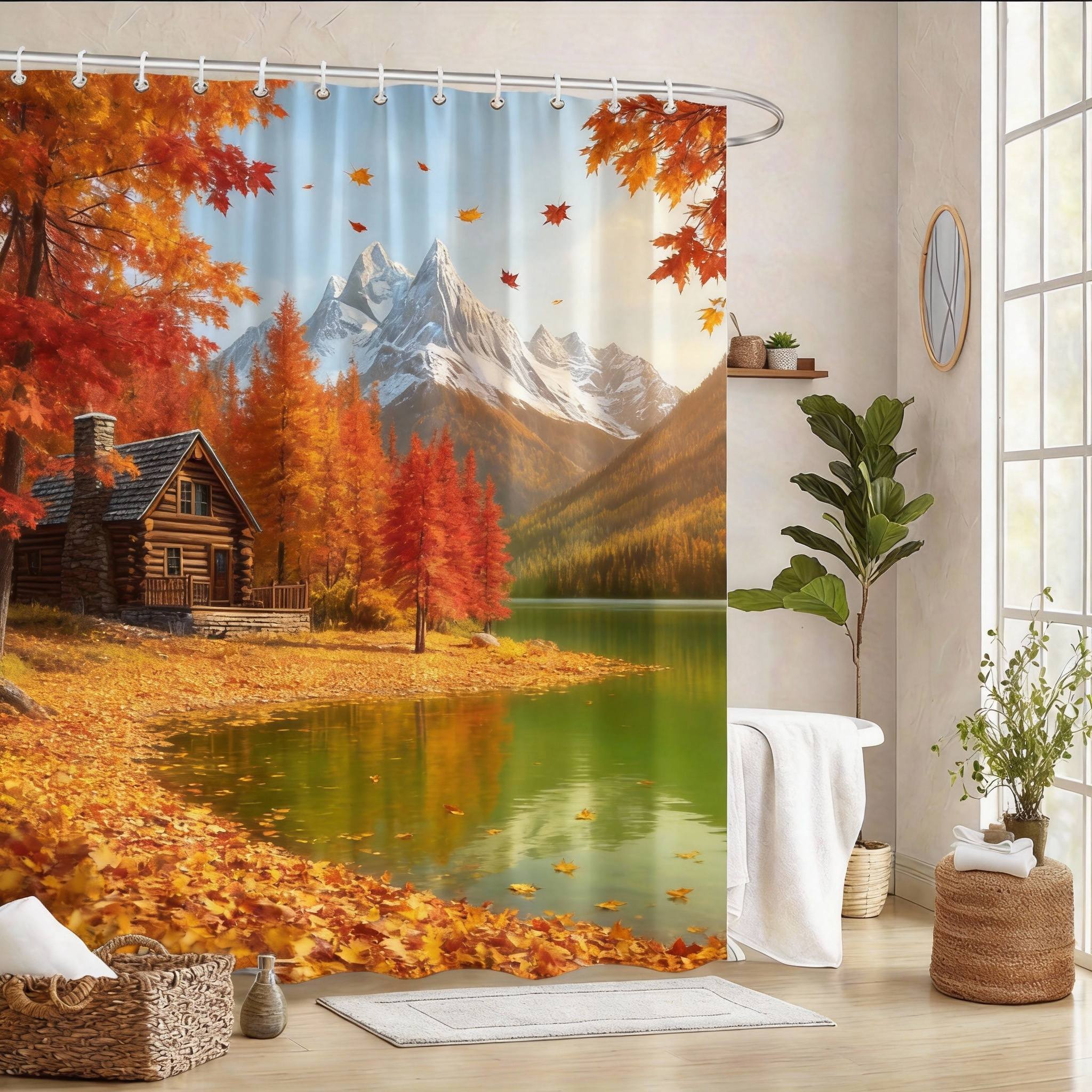 Lakeside Cabin Shower Curtain 180X180Cm – Rustic Wooden House With Snowy Peaks, Cozy Nature Bathroom Decor, 12 Hooks W60H190(CM)-1 Pcs
Lakeside Cabin Shower Curtain 180X180Cm – Rustic Wooden House With Snowy Peaks, Cozy Nature Bathroom Decor, 12 Hooks W60H190(CM)-1 Pcs