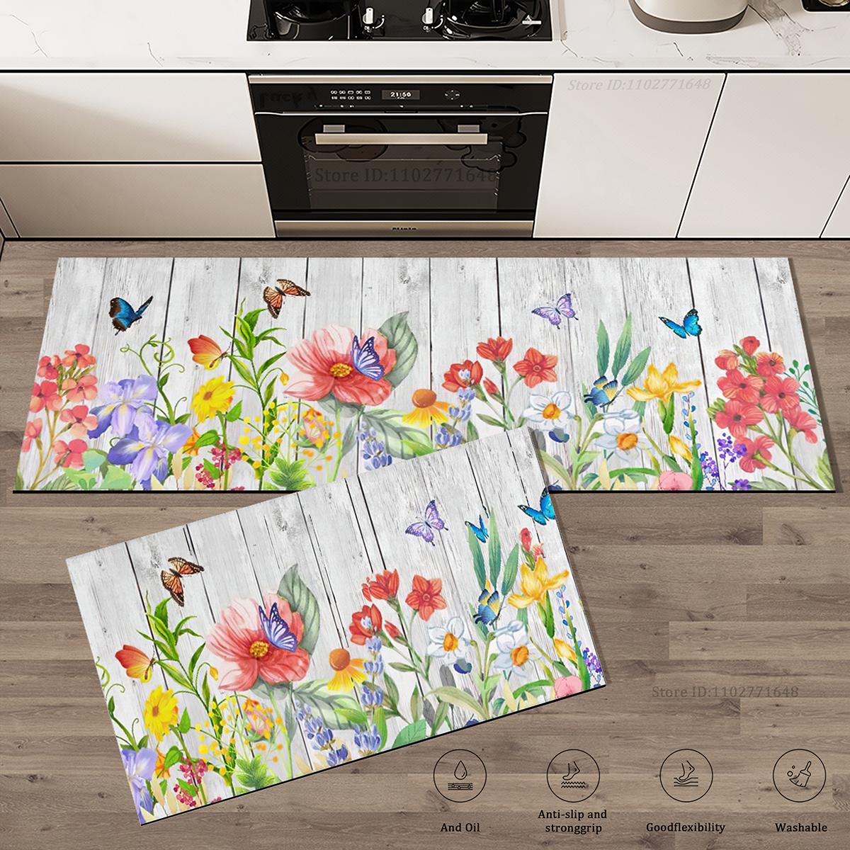 Flower Pattern Green Kitchen Floor Mat High Quality Absorbent Non-Slip Entrance Doormat Rug Long Washable Carpet Waterproof Rugs 40cmx60cm 1pc
Flower Pattern Green Kitchen Floor Mat High Quality Absorbent Non-Slip Entrance Doormat Rug Long Washable Carpet Waterproof Rugs 40cmx60cm 1pc