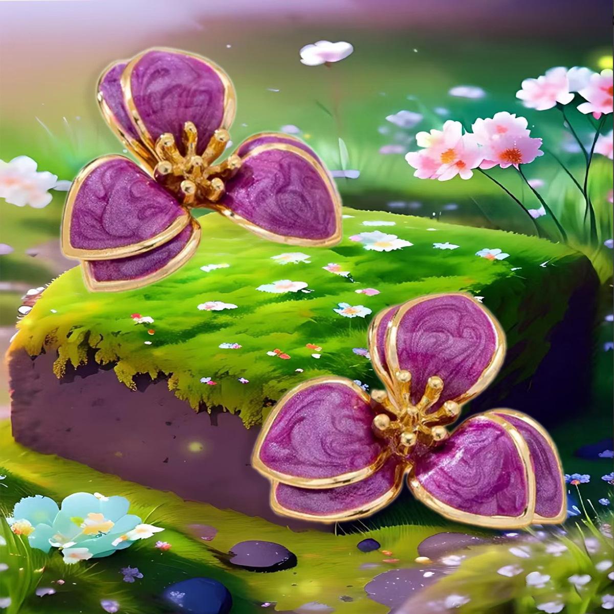 Personalized green flower vintage design high-end earrings фіолетовий
Personalized green flower vintage design high-end earrings фіолетовий