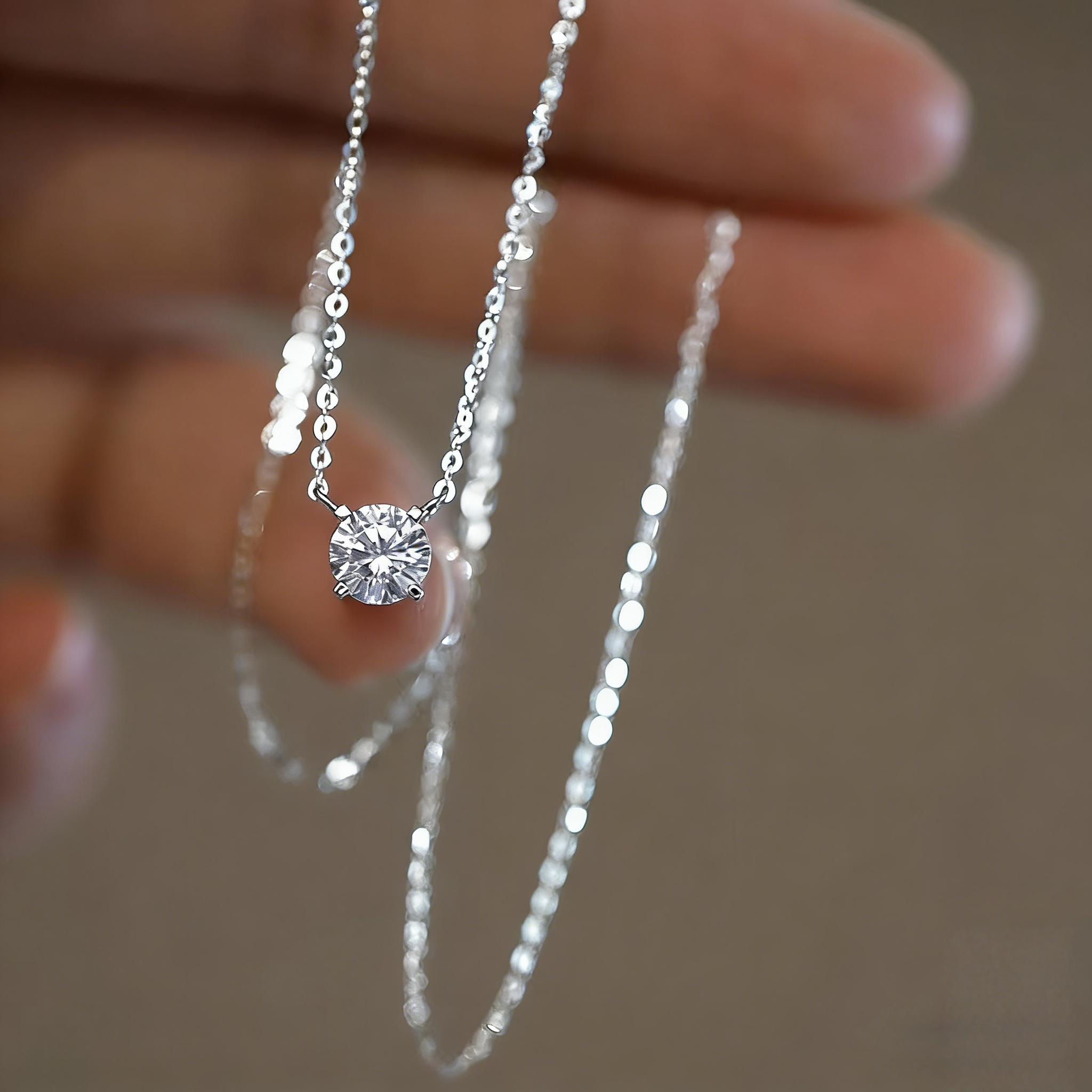 925 Sterling Silver French Simple Crystal Pendant Clavicle Chain Necklace Women Light Luxury Party Plating 14k Gold Jewelry 7mm zircon срібний
925 Sterling Silver French Simple Crystal Pendant Clavicle Chain Necklace Women Light Luxury Party Plating 14k Gold Jewelry 7mm zircon срібний