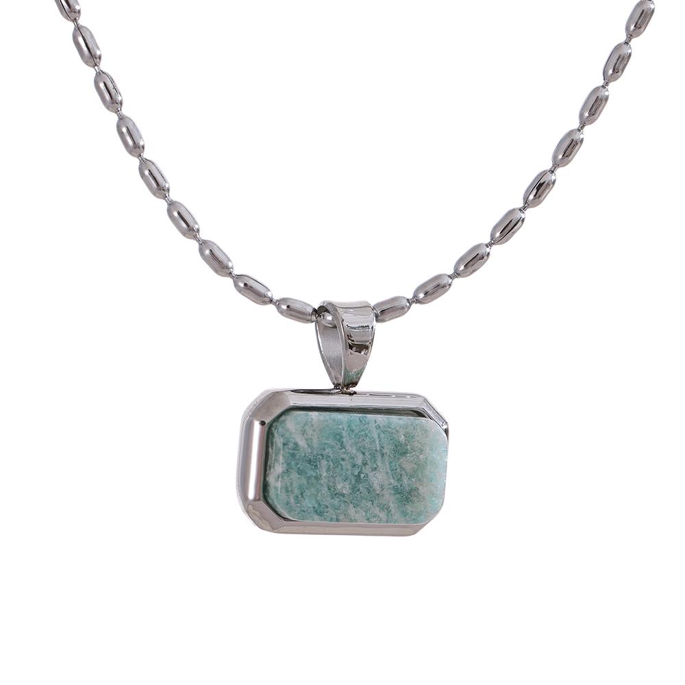 Yhpup Amazonite Square Natural Stone Stylish Pendant Stainless Steel Necklace Chic Exclusive Waterproof High Quality Jewelry
Yhpup Amazonite Square Natural Stone Stylish Pendant Stainless Steel Necklace Chic Exclusive Waterproof High Quality Jewelry