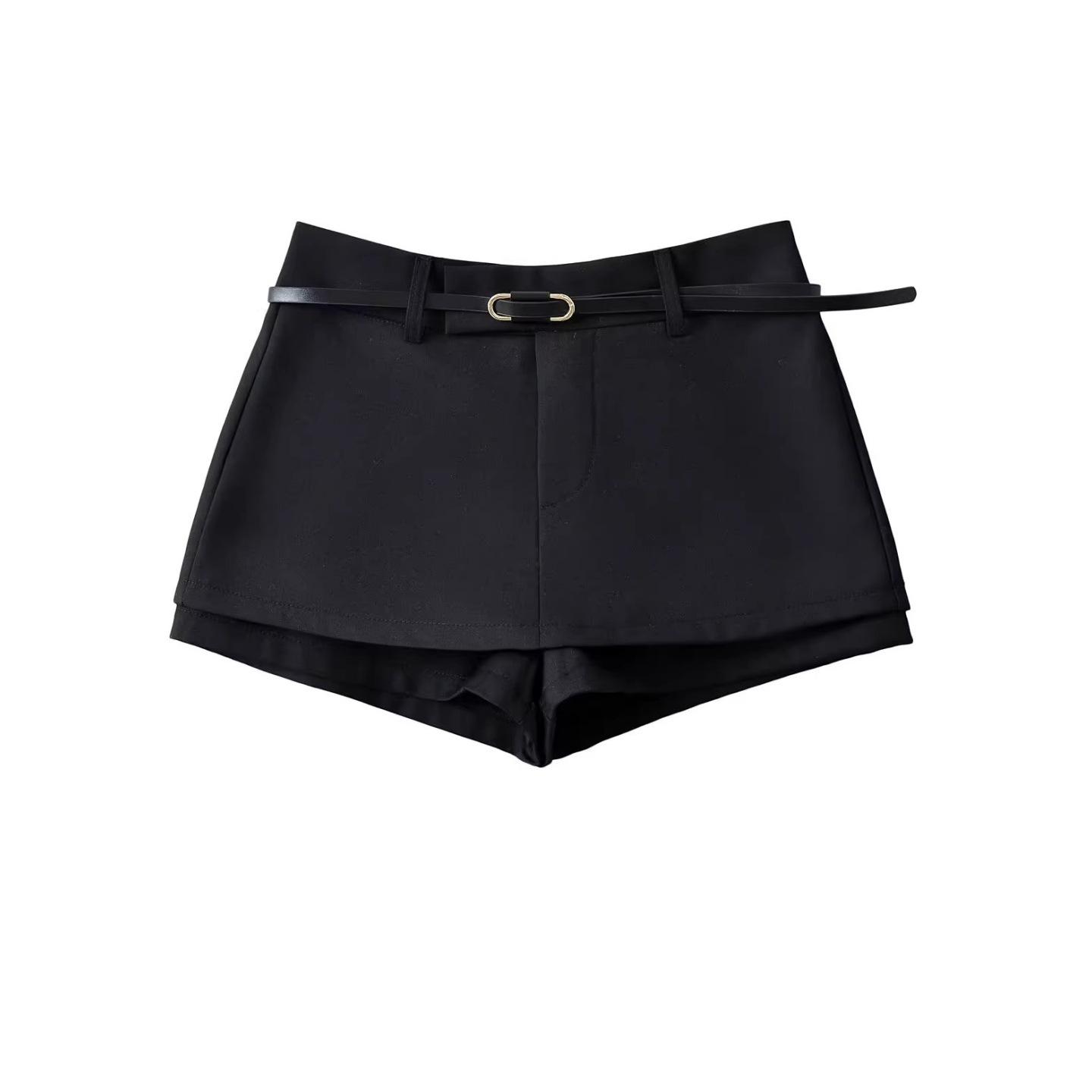 Plus Size European-Style High Waist A-Line Skort with Belt for Women M чорний
Plus Size European-Style High Waist A-Line Skort with Belt for Women M чорний
