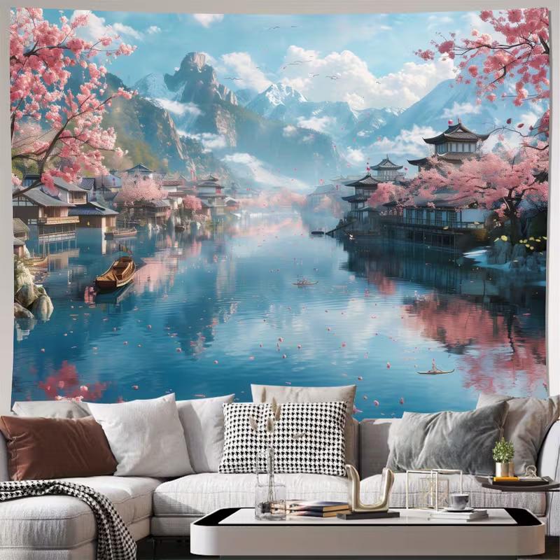 2D Calm Cherry Blossom Lake Tapestry, Aesthetic Japanese Scenery Background Cloth 47.2x31.5inch/120*80cm
2D Calm Cherry Blossom Lake Tapestry, Aesthetic Japanese Scenery Background Cloth 47.2x31.5inch/120*80cm