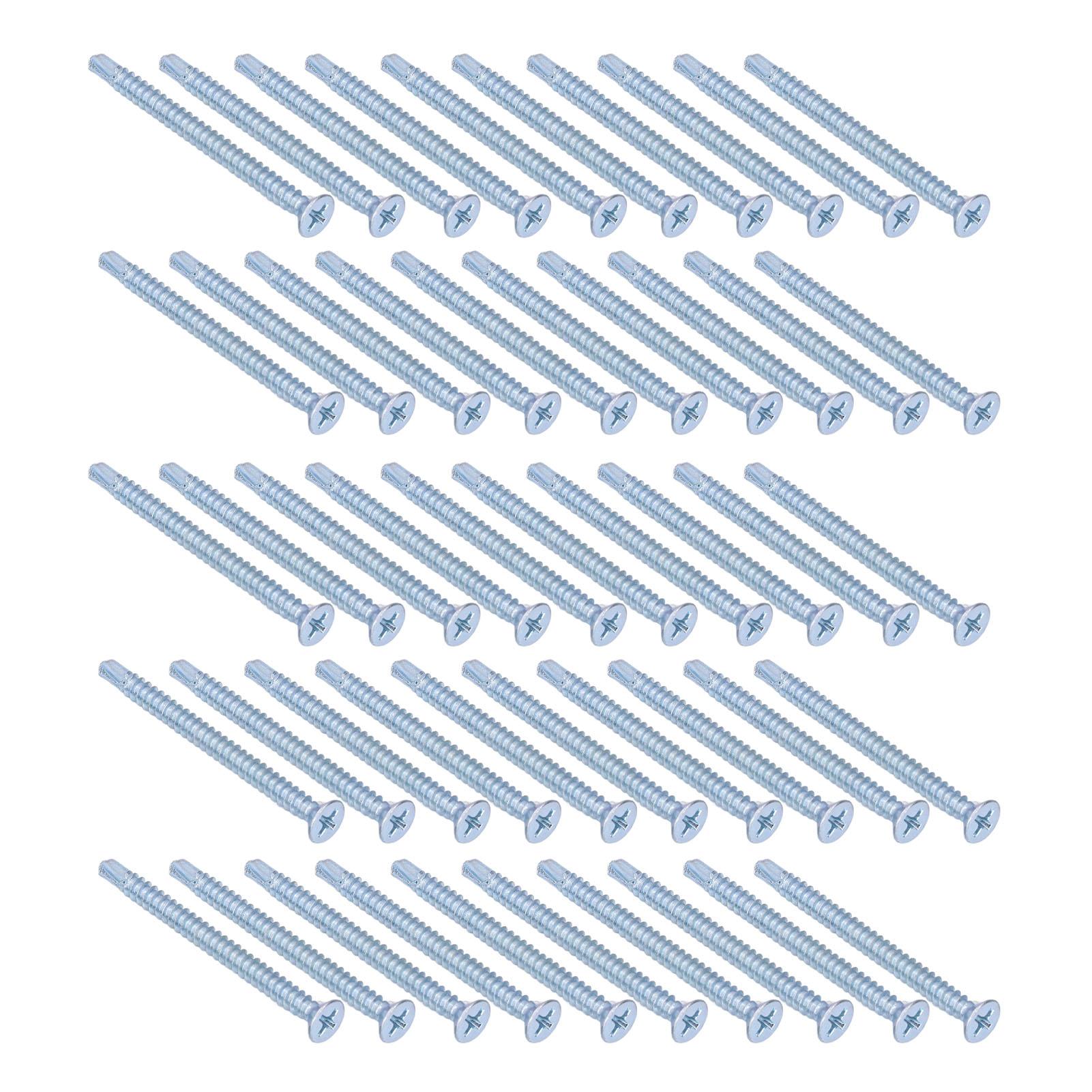 50 шт. самосверлящих винтов крестообразных оцинкованных из углеродистой стали крепежных изделий 4,2x50 мм с плоской головкой
50 шт. самосверлящих винтов крестообразных оцинкованных из углеродистой стали крепежных изделий 4,2x50 мм с плоской головкой