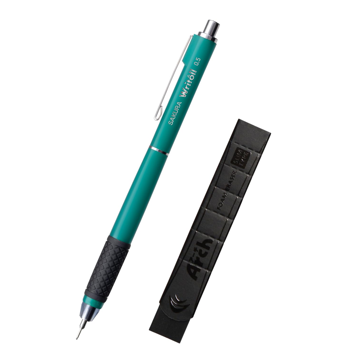 Механический карандаш Sakura Crepas Lightle Limited Бирюзовый Зеленый Arch Slim Type Черный 1 шт 0,5 мм (Ластик в комплекте) NS505W-A#131
Механический карандаш Sakura Crepas Lightle Limited Бирюзовый Зеленый Arch Slim Type Черный 1 шт 0,5 мм (Ластик в комплекте) NS505W-A#131