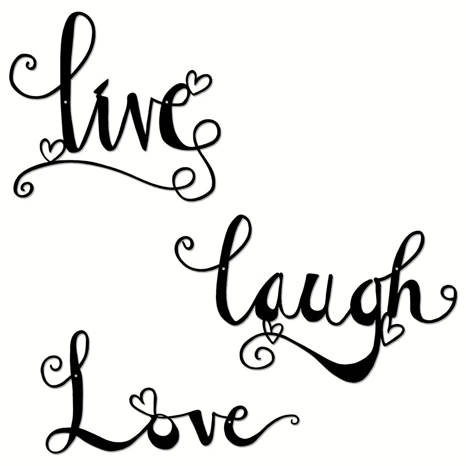 3 шт./компл. металлический настенный декор Live Love Laugh-черные металлические таблички для внутренней/наружной гостиной, спальни, общежития, кухни
3 шт./компл. металлический настенный декор Live Love Laugh-черные металлические таблички для внутренней/наружной гостиной, спальни, общежития, кухни