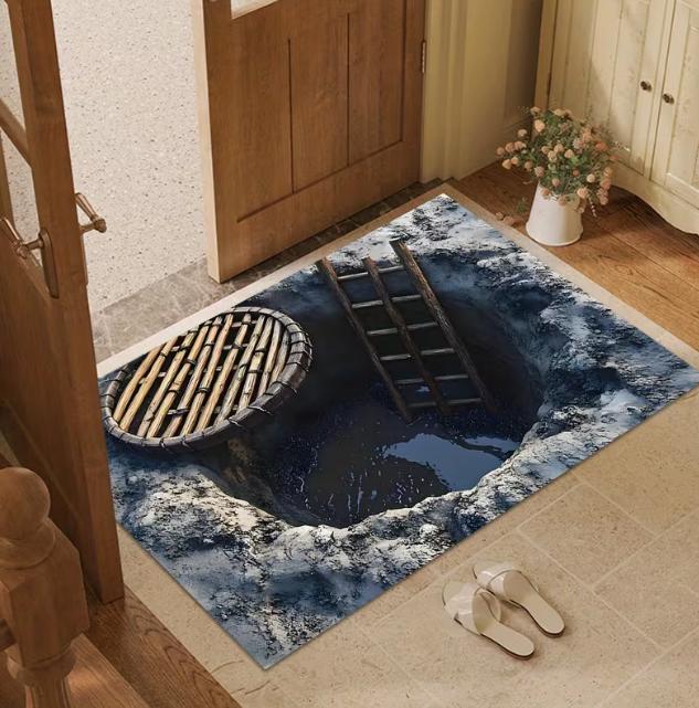 2D Flat Integrated Dark Well Illusion Door Mat Anti Slip Bathroom Floor Mat Bedroom Living Room Entrance Camping Picnic Carpet 40cm x 60cm
2D Flat Integrated Dark Well Illusion Door Mat Anti Slip Bathroom Floor Mat Bedroom Living Room Entrance Camping Picnic Carpet 40cm x 60cm