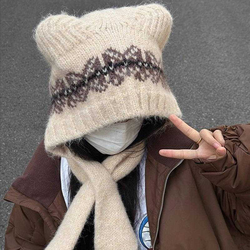 Fashion Cute Bear Scarf One-piece Hat for Women Winter Warm Knitted Scarf Hats Balaclava Ear Protection Cap Woolen Hat Beanies бежевий
Fashion Cute Bear Scarf One-piece Hat for Women Winter Warm Knitted Scarf Hats Balaclava Ear Protection Cap Woolen Hat Beanies бежевий
