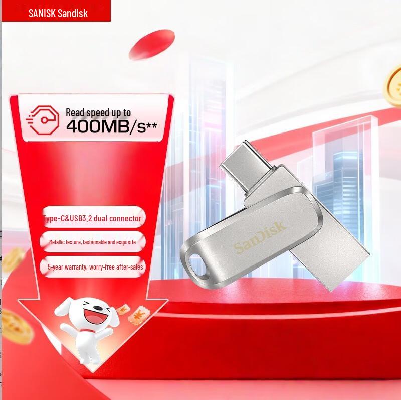 SanDisk 128GB Type-C USB 3.2 Dual Drive Go Flash Drive
SanDisk 128GB Type-C USB 3.2 Dual Drive Go Flash Drive