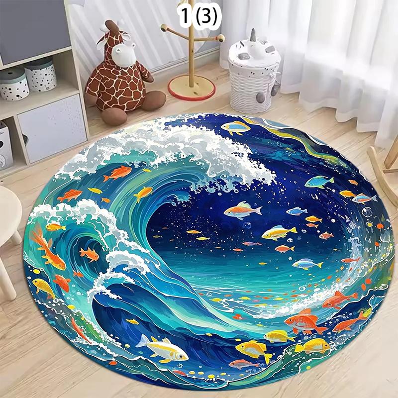 Deep Sea Carpets Dolphin Round Rugs Living Room Bedroom Floor Mat Home Decor Sofa Table Rugs Soft Non-slip Rugs Gift Table Mat 80cm x 80cm
Deep Sea Carpets Dolphin Round Rugs Living Room Bedroom Floor Mat Home Decor Sofa Table Rugs Soft Non-slip Rugs Gift Table Mat 80cm x 80cm