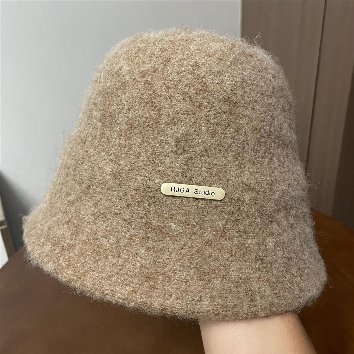 Осень и Зима Шерсть Новая Вязаная Шапка Рыбака Детская Панама Теплая Шерстяная Шляпа-Ведро