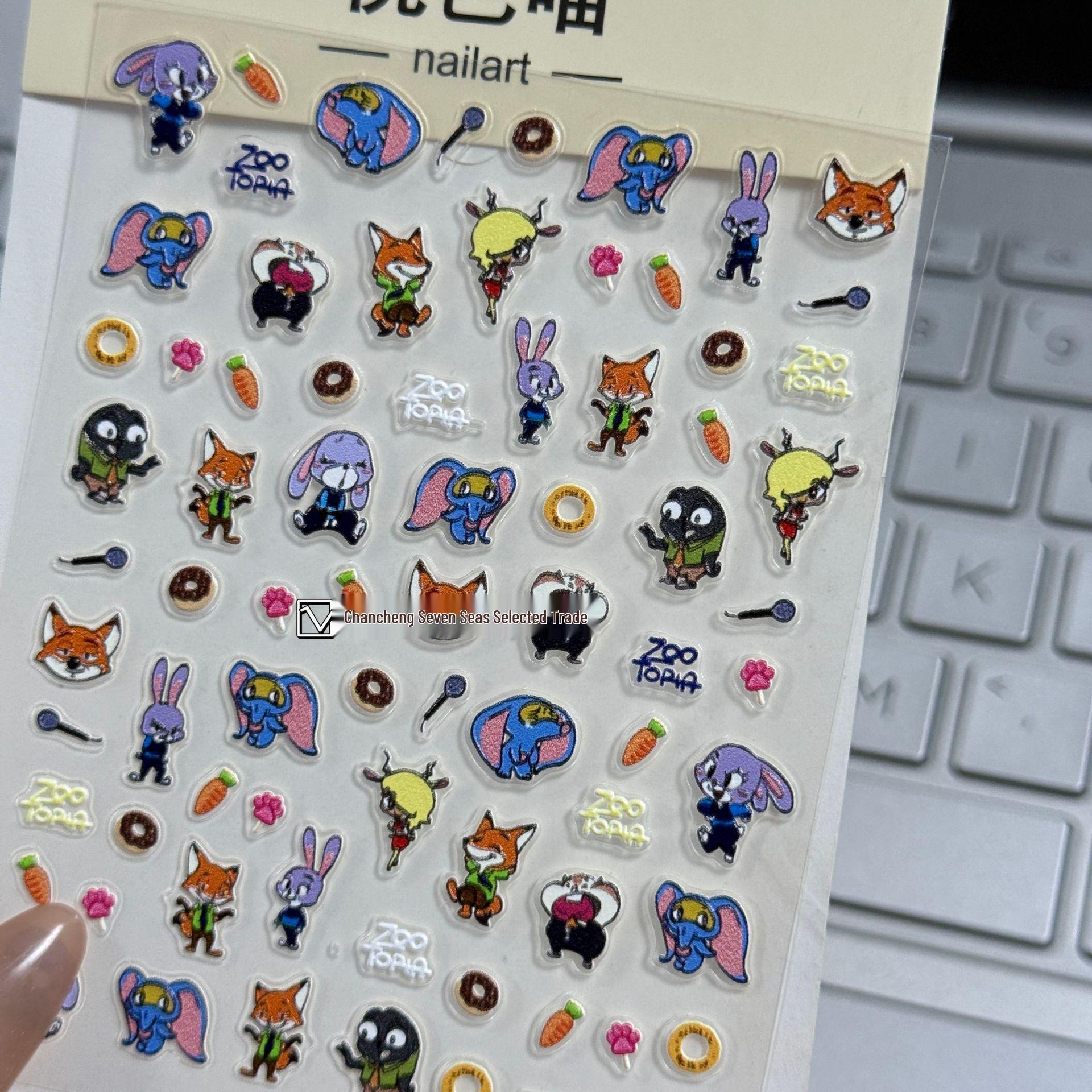 Zootopia 3D Embossed Nail Stickers - Cute Rabbit Officer & Camera Design
Zootopia 3D Embossed Nail Stickers - Cute Rabbit Officer & Camera Design