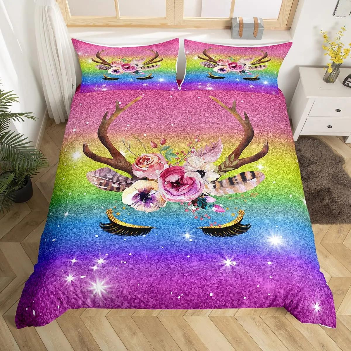 Unicorn Eyelas Soft Duvet Cover Gradient Red plus Purple Rainbow Golden Long Lashes Glitering Polyester Bedrom Decorations Women Kid 120*200cm Single
Unicorn Eyelas Soft Duvet Cover Gradient Red plus Purple Rainbow Golden Long Lashes Glitering Polyester Bedrom Decorations Women Kid 120*200cm Single
