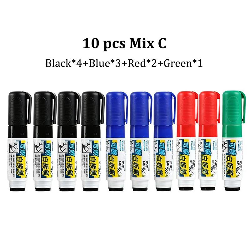 10pcs Whiteboard Marker Set With Eraser Tip,2-6mm Oblique Nib,Erasable, High-Capacity,Safety,Non-Toxic,Office Meeting Teaching
10pcs Whiteboard Marker Set With Eraser Tip,2-6mm Oblique Nib,Erasable, High-Capacity,Safety,Non-Toxic,Office Meeting Teaching