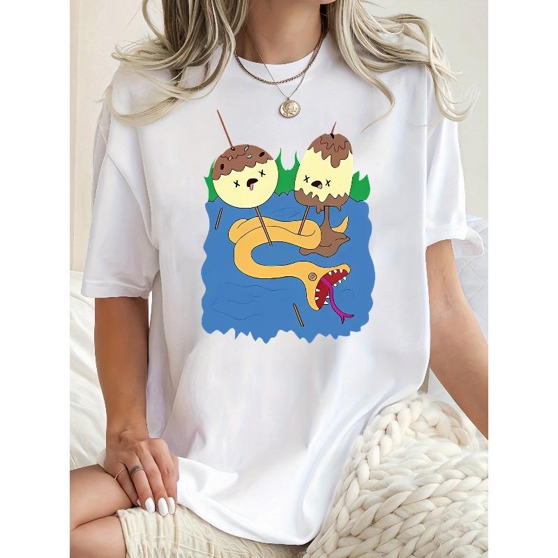 Creative And Fun Quirky Sea Snake Graphic Print Women S Casual Sports T-Shirt, Round Neck, Short Sleeves, Perfect for a Comfortable Summer Top S
Creative And Fun Quirky Sea Snake Graphic Print Women S Casual Sports T-Shirt, Round Neck, Short Sleeves, Perfect for a Comfortable Summer Top S