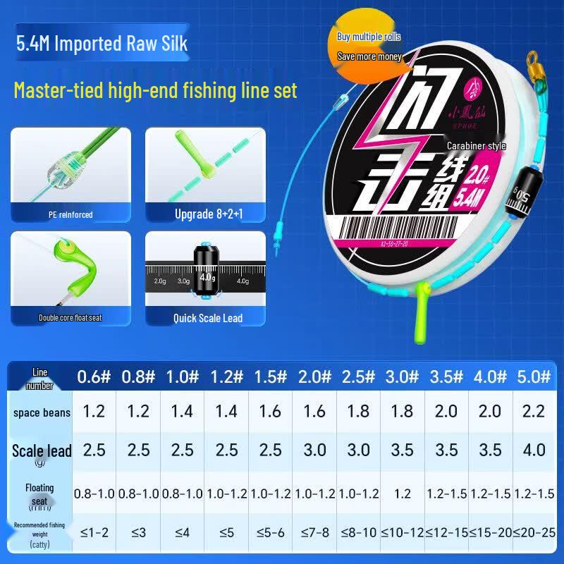 Xiaofengxian Nylon PE Reinforced Fishing Line Set Figure-8 Swivel
Xiaofengxian Nylon PE Reinforced Fishing Line Set Figure-8 Swivel