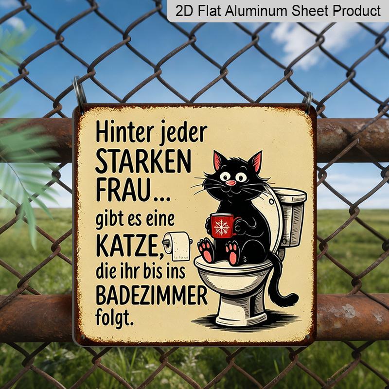 2D Flat - 1pc Vintage Aluminium Metal Sign, Outdoor Decorative Wall Sign, Retro Tin Sign Style, Funny Cat Theme, Strong Woman Cat Bathroom , Home 20*20cm
2D Flat - 1pc Vintage Aluminium Metal Sign, Outdoor Decorative Wall Sign, Retro Tin Sign Style, Funny Cat Theme, Strong Woman Cat Bathroom , Home 20*20cm