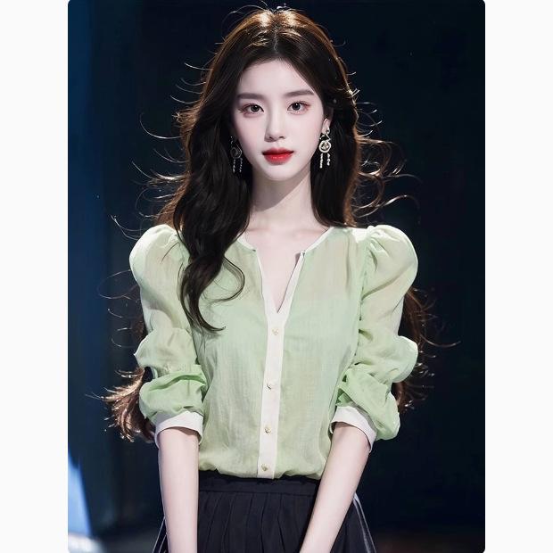 Ранняя осень свободная рубашка Fairy Fluttering Small Fresh Light Mature French Niche Mori Green рубашка с длинными рукавами Верх для женщин S
Ранняя осень свободная рубашка Fairy Fluttering Small Fresh Light Mature French Niche Mori Green рубашка с длинными рукавами Верх для женщин S