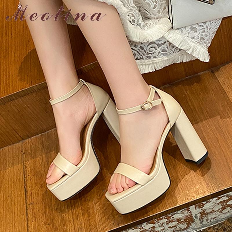 Meotina Shoes, женские сандалии из натуральной кожи с ремешком на щиколотке, сандалии на платформе на высоком каблуке, женская обувь с пряжкой на толстом каблуке, летняя бежевая обувь 
Meotina Shoes, женские сандалии из натуральной кожи с ремешком на щиколотке, сандалии на платформе на высоком каблуке, женская обувь с пряжкой на толстом каблуке, летняя бежевая обувь