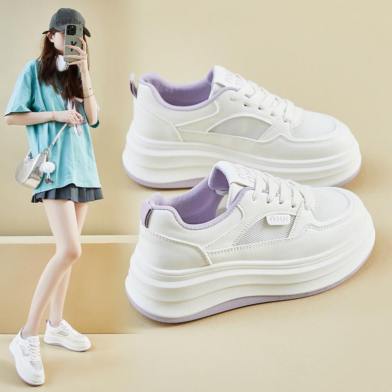 New Summer White Shoes for Female Students Thick Sole Elevated Mesh Breathable Casual Shoes 40
New Summer White Shoes for Female Students Thick Sole Elevated Mesh Breathable Casual Shoes 40