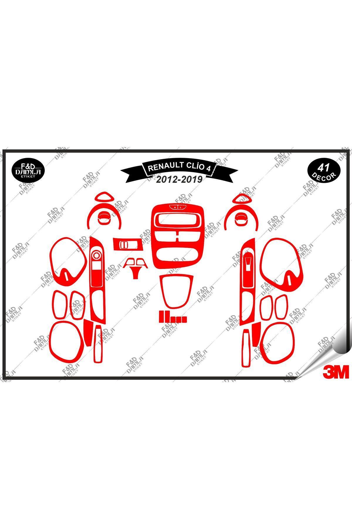 Renault Clio 4 (2012-2019) Torpido Konsol Trim Göğüs Maun Kaplama Set 41 Parça Kırmızı 
Renault Clio 4 (2012-2019) Torpido Konsol Trim Göğüs Maun Kaplama Set 41 Parça Kırmızı