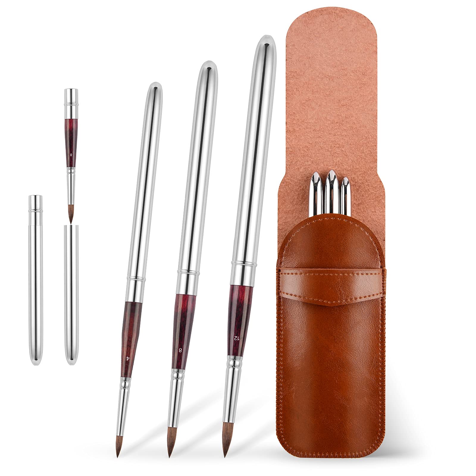 Kolinsky Travel Watercolor Brushes Sable Hair Round Watercolor Paint Brushes Set of 3 Portable Compact Artist Brushes with Pocket Protective Case for
Kolinsky Travel Watercolor Brushes Sable Hair Round Watercolor Paint Brushes Set of 3 Portable Compact Artist Brushes with Pocket Protective Case for